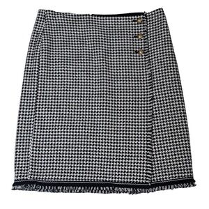 NEW Talbots black and white Houndstooth Skirt 12